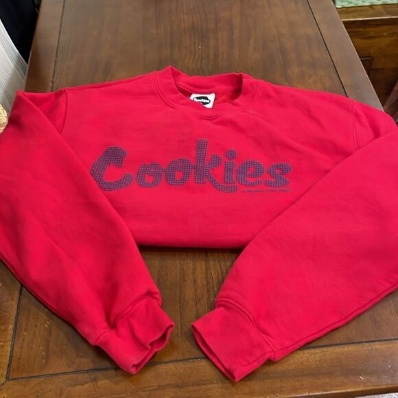 Cookies OG Mint Red Crewneck Sweatshirt With Blue Raised Dot Logo - M - Picture 9 of 9